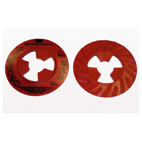 ‎3M Disc Pad Face Plate Ribbed 28443 4-1/2″ Extra Hard Red - Industrial Tool & Supply