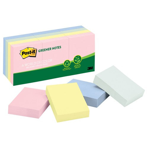 ‎Post-it Greener Notes 653-RP-A 1-3/8″ × 1-7/8″ (34 9 mm × 47 6 mm) Helsinki Colors - Exact Industrial Supply