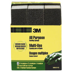 ‎3M General Purpose Sanding Sponge 909NA-3P-CC 3 3/4″ × 2 5/8″ × 1″ Dual Grit Medium/Coarse - Industrial Tool & Supply