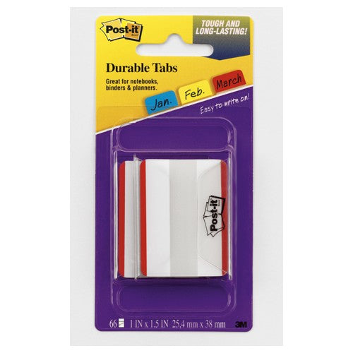 ‎Post-it Durable Tabs 686F-50RD 2 in. × 1.5 in. (50 8 mm × 38 mm) Red - Exact Industrial Supply