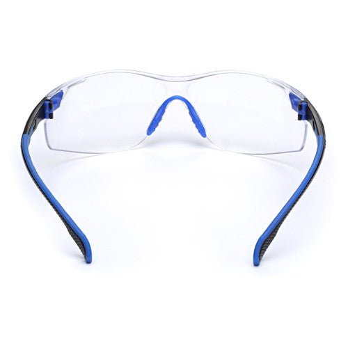 3M Solus 1000-Series Safety Glasses S1101SGAF Black/Blue Clear Scotchgard Anti-Fog Lens - Industrial Tool & Supply