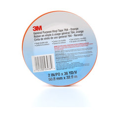 3M General Purpose Vinyl Tape 764 Orange 2″ × 36 yd 5 mil Individually Wrapped Conveniently Packaged - Industrial Tool & Supply