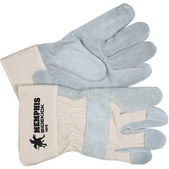 ‎Sidekick Gloves - Select Side Split Leather - White Back - 2-1/2″ Safety Cuff - Size X-Large - Industrial Tool & Supply