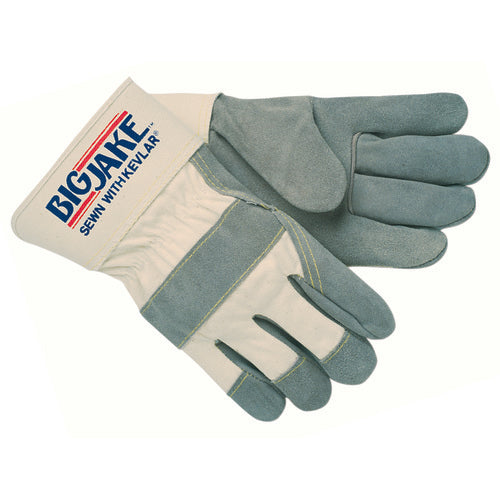 Big Jake Leather Palm Gloves - Sewn w/Kevlar - Size Large - Industrial Tool & Supply