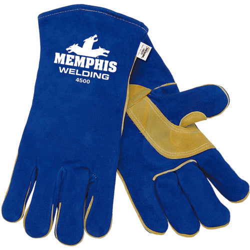 Welding Gloves - Select Shoulder - Blue - Foam Lined - Wing Thumb - Size X-Large - Industrial Tool & Supply