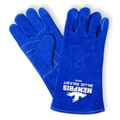 Blue Beast - Blue Side Leather Glove w/Reinforced Palm - Wing Thumb - Size X-Large - Industrial Tool & Supply