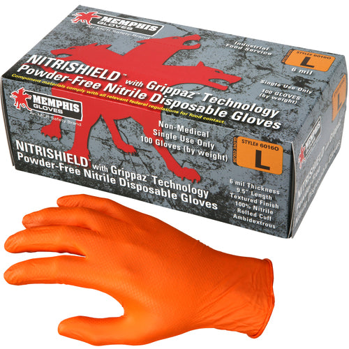 LG NITRISHIELD W/GRIPPAZ 6MIL 9.5 - Industrial Tool & Supply