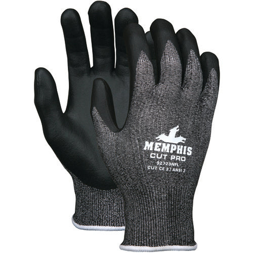 MCR Safety Cut Pro Glove - 13 Gauge HyperMax Shell - Nitrile Foam Coated Palm and Fingertips - Size Large - Industrial Tool & Supply