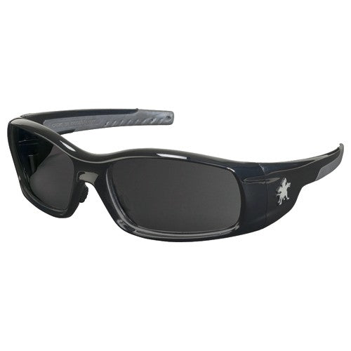 Safety Glasses - Black Frame-Gray Lens - SR1 Style - Industrial Tool & Supply