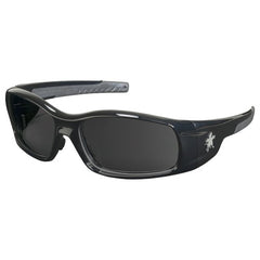 Safety Glasses - Black Frame-Gray Lens - SR1 Style - Industrial Tool & Supply