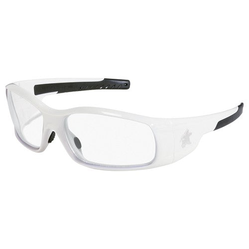 Safety Glasses - White Frame-Clear Lens - SR1 Style - Industrial Tool & Supply