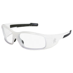 Safety Glasses - White Frame-Clear Lens - SR1 Style - Industrial Tool & Supply