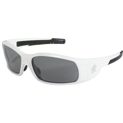 Safety Glasses - White Frame-Gray Lens - SR1 Style - Industrial Tool & Supply