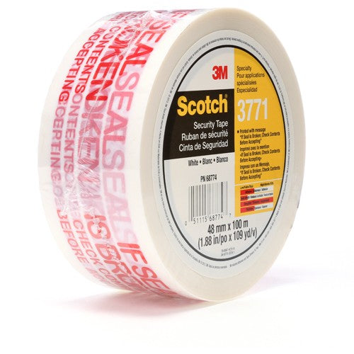 Scotch Printed Message Box Sealing Tape 3771 White 48 mm × 100 m - Industrial Tool & Supply
