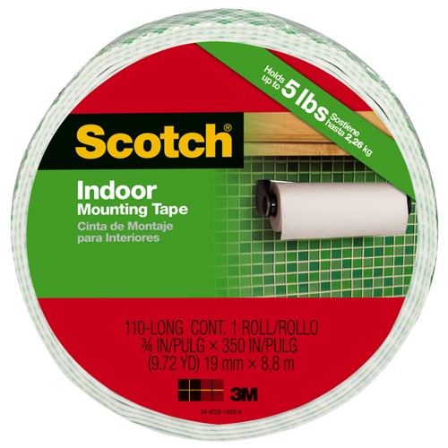 Scotch-Mount Indoor Double-Sided Mounting Tape Mega Roll 110H-LONG-DC 3/4″ × 350″ (1 9 Cm × 8 89 M) - Industrial Tool & Supply