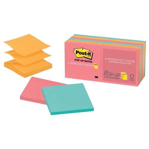 ‎Post-it Pop-up Notes R330-12AN 3″ × 3 Cape Town Collection - Exact Industrial Supply