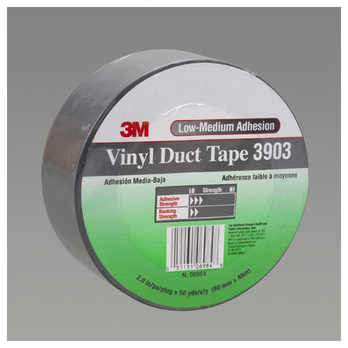 3M Vinyl Duct Tape 3903 Gray 2″ × 50 yd 6.5 mil 2 Individually Wrapped Conveniently Packaged - Industrial Tool & Supply