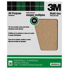 3M Pro-Pak Aluminum Oxide Sheets for Paint and Rust Removal 9″ × 11″ 80 grit Open Stock - Industrial Tool & Supply