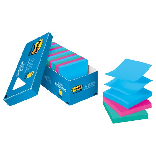 ‎Post-it Pop-up Notes R330-18AUCP 3″ × 3″ assorted colors - Exact Industrial Supply