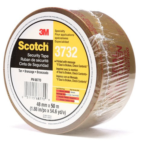 Scotch Printed Message Box Sealing Tape 3732 Tan 48 mm × 50 m - Industrial Tool & Supply