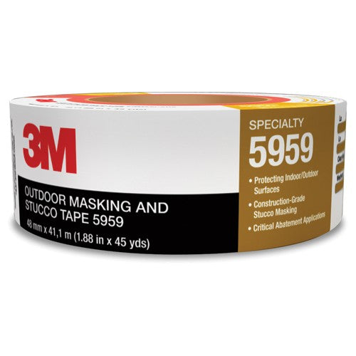 3M Outdoor Masking and Stucco Tape 5959 Red 48 mm × 41.1 m 12.0 mil Conveniently Packaged - Industrial Tool & Supply
