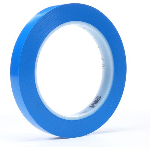 3M Vinyl Tape 471 Blue 1/2″ × 36 yd 5.2 mil 6 boxes per case (12 rolls per box) - Industrial Tool & Supply