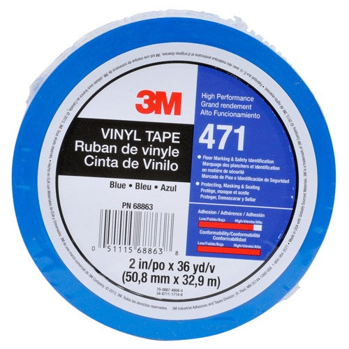 3M Vinyl Tape 471 Red 1/4″ × 36 yd 5.2 mil Individually Wrapped Conveniently Packaged - Industrial Tool & Supply