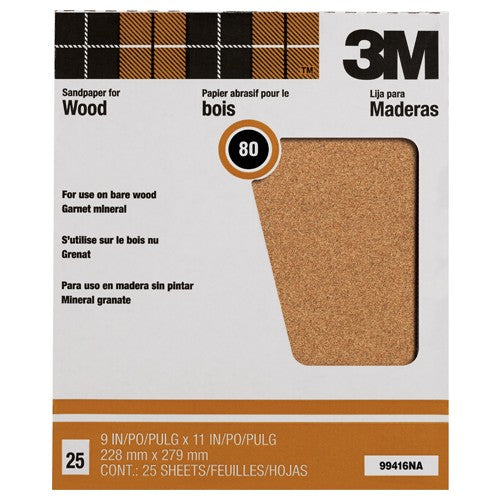 3M Garnet Sanding Sheets 88595NA 9″ × 11″ 150 grit - Industrial Tool & Supply