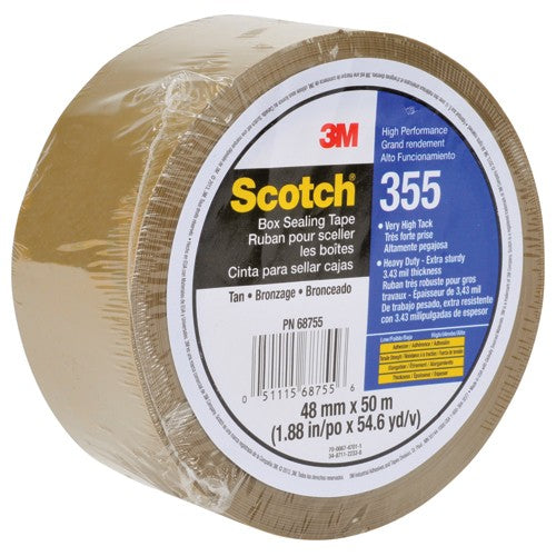 Scotch Box Sealing Tape 355 Tan 48 mm × 50 m - Industrial Tool & Supply