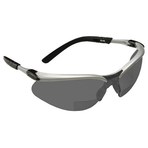 ‎3M BX Reader Protective Eyewear 11378-00000-20 Gray Lens Silver Frame +2.0 Diopter - Industrial Tool & Supply