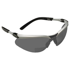 ‎3M BX Reader Protective Eyewear 11378-00000-20 Gray Lens Silver Frame +2.0 Diopter - Industrial Tool & Supply