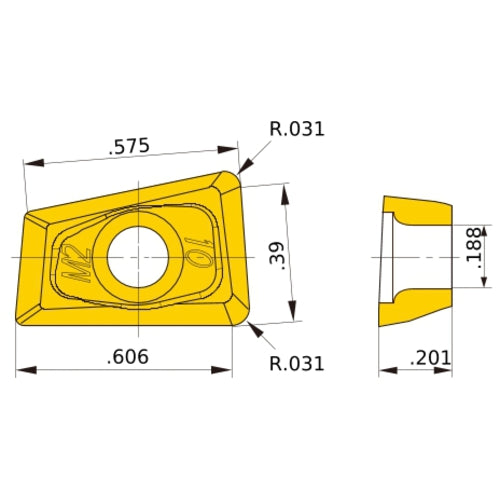 QOMT1651R-M2 MP7130 MILLING INSERT