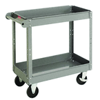 24"W x 36"D x 32"H Service Cart w/16 GA Posts, 5" Dia. Casters Powder Coat Finish - Industrial Tool & Supply