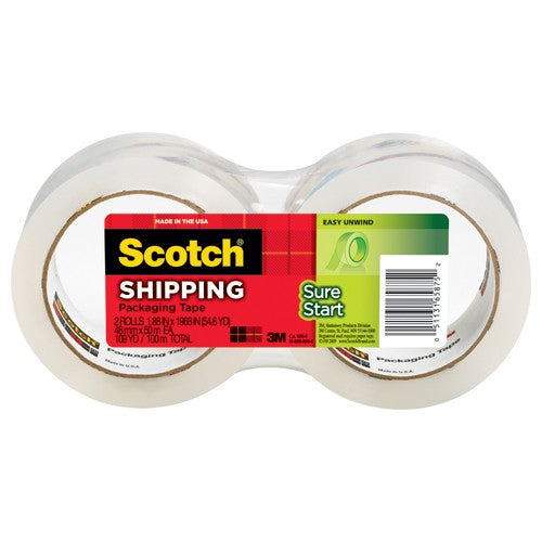 ‎Scotch Sure Start Shipping Packaging Tape 3450-2 1.88″ × 54.6 yd (48 mm × 50 m) - Industrial Tool & Supply