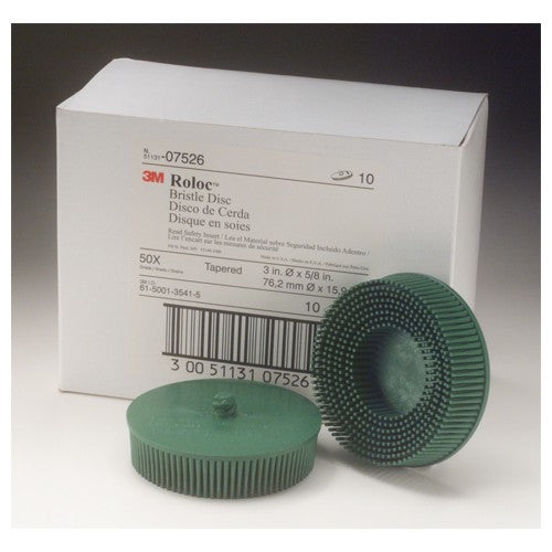 Scotch-Brite Roloc Bristle Disc RD-ZB 07526 50 TR Green 76 mm DSI Insert - Industrial Tool & Supply
