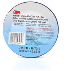 3M General Purpose Vinyl Tape 764 Blue 2″ × 36 yd 5 mil Individually Wrapped Conveniently Package - Industrial Tool & Supply