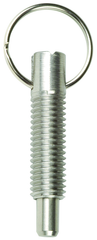 Hand Retractable Spring Plunger with Pull Ring - .75 lbs Initial End Force, 3 lbs Final End Force (3/8-16 Thread) - Industrial Tool & Supply