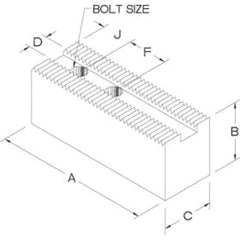 8″ Medium Duty Flat Soft Top Jaw - Industrial Tool & Supply