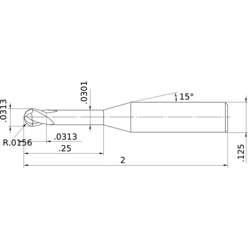 MS2XLBD1/32N0250 CARBIDE ENDMILL
