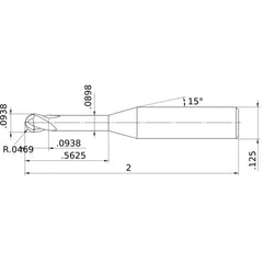 MS2XLBD3/32N0562 CARBIDE ENDMILL