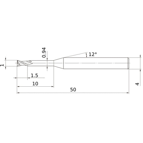 MS2XLD0100N100 CARBIDE ENDMILL