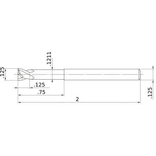 MS2XLD1/8N0750 CARBIDE ENDMILL