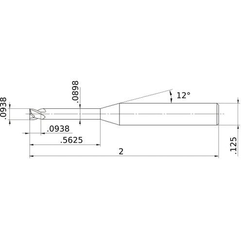MS2XLD3/32N0562 CARBIDE ENDMILL