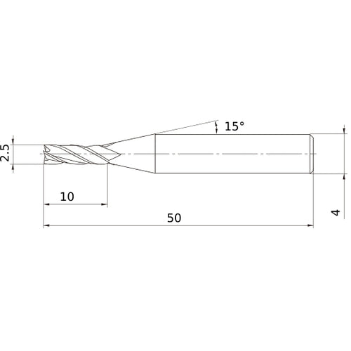 MS4JCD0250 CARBIDE ENDMILL