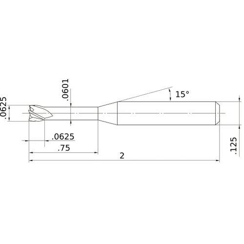 MS4XLD1/16N0750 CARBIDE ENDMILL