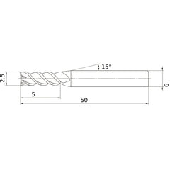 MSMHZDD0250 CARBIDE ENDMILL