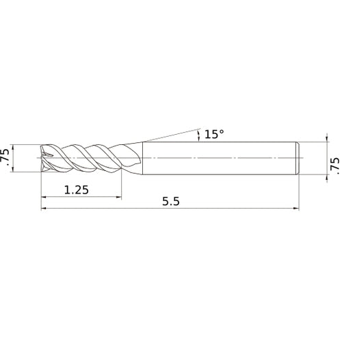 MSMHZDD3/4 CARBIDE ENDMILL