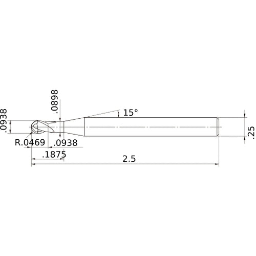 VF2SBD3/32 CARBIDE ENDMILL