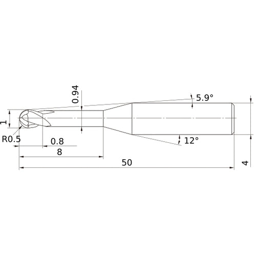 VF2XLBR0050N080S04 SOLID CARB EM