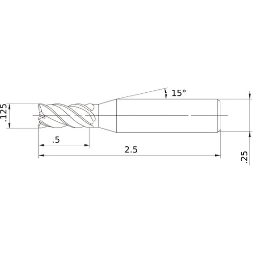 VQJHVD1/8 CARBIDE ENDMILL